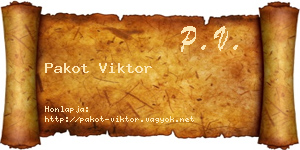 Pakot Viktor névjegykártya
